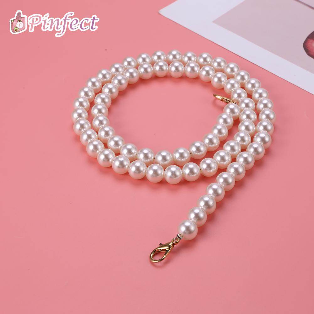 [Pinfect] 40/60/80cm 12mm Vintage Elegant Big Pearl Bag Strap Belt Women Shoulder Bag Handbag Strap Purse Handle Replacement Chain DIY Bag Accessories