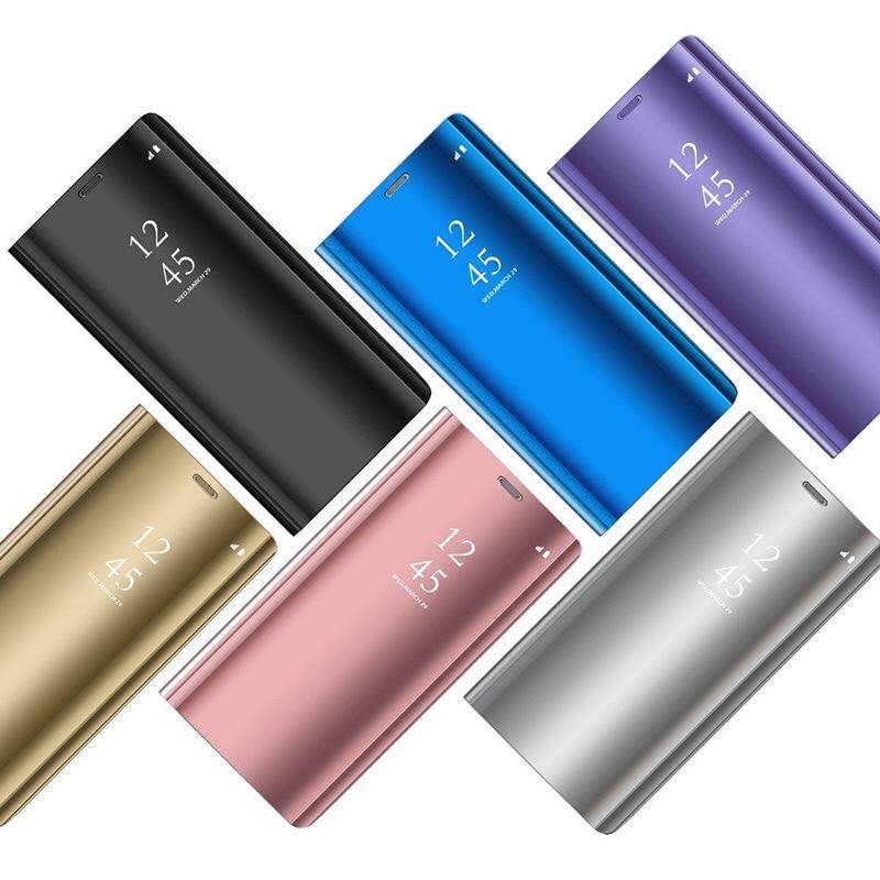Dành Cho Samsung Galaxy Note 8 Ốp Điện Thoại Ốp Lưng Trong Suốt Thông Minh Chân Đế Lật Ốp Gương