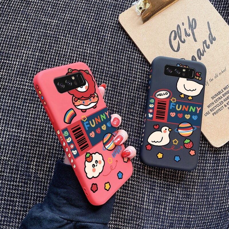 For Samsung galaxy Note 10 Note 10 LITE Note 10 PLUS Note 20 Note 20 ULTRA Note 8 Note 9 Case with funny cartoon duck shockproof soft thin Back Cover Liquid Silicone Pattern Camera Full Lens protector cases phone casing