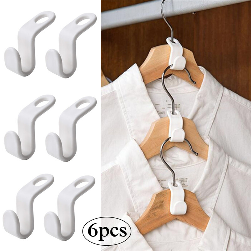 6/ 12Pcs Quần Áo Móc Áo Móc Giá Đựng Quần Áo Gấp Gọn, Móc Treo Tủ Quần Áo, Móc Nối Đầu Nối Tiết Kiệm Không Gian