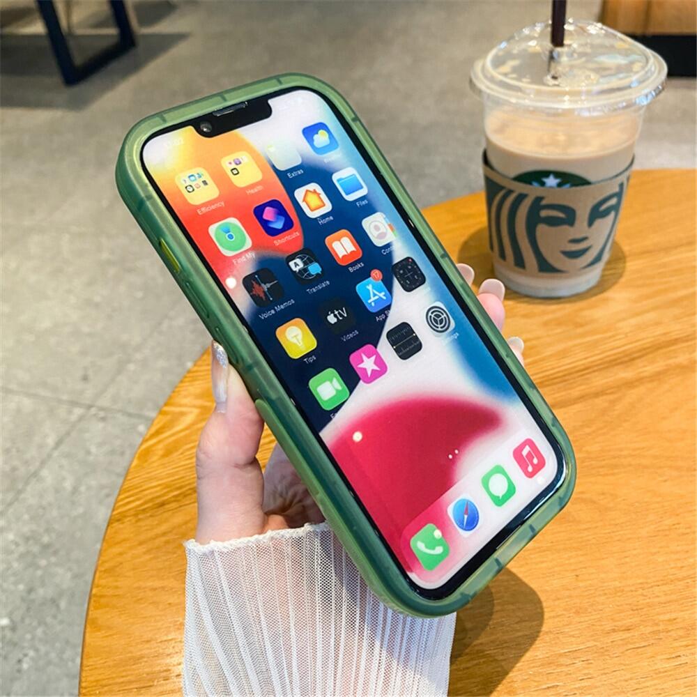 Vô Hình Đế giữ gập ống kính máy ảnh đế dạng nhẫn Trong Suốt Ốp điện thoại cho Iphone 15 14 13 12 11 12pro 13Pro Max Kẹo Mềm Cover Quay Lại