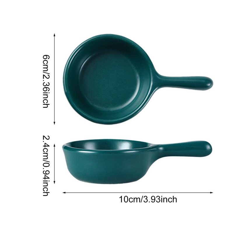 1Pc Ceramic Mini Sauce Plate Dipping Sauce Dish Seasoning Plate Salad Dressing Dish Hot Pot Dipping Sauce Vinegar Dish Small Plate With Handle