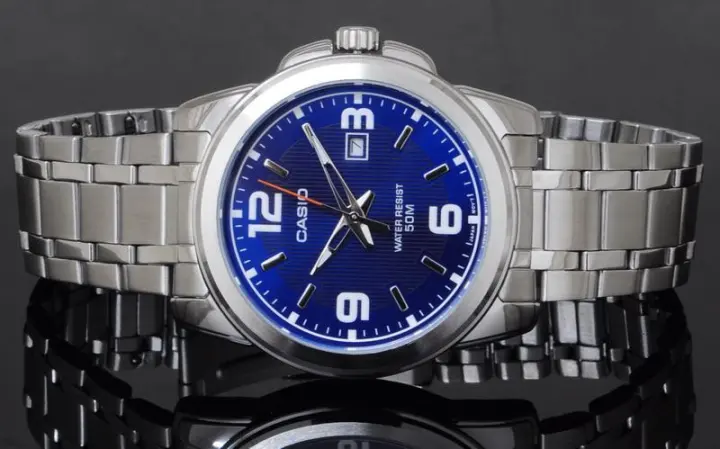 casio enticer blue dial men's watch