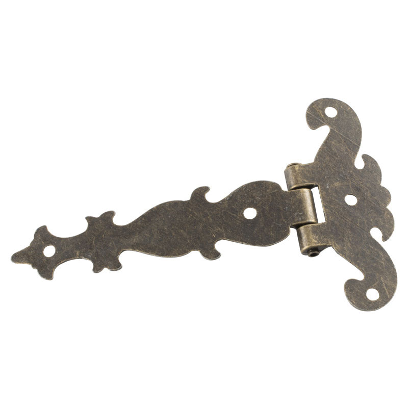 2sql 1PC Bronze Tee Hinge Retro Hardware Door Strap Hinge Cabinet T Hinge Black