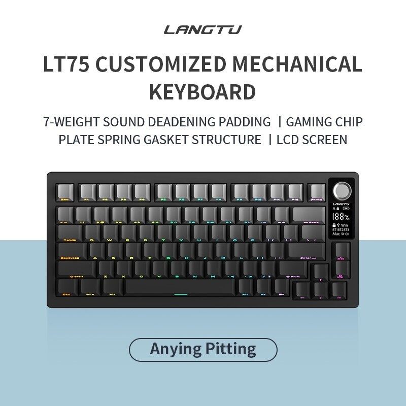 LangTu LT75 Wireless Mechanical Keyboard 75% GASKET RGB 1.14-Inch ...