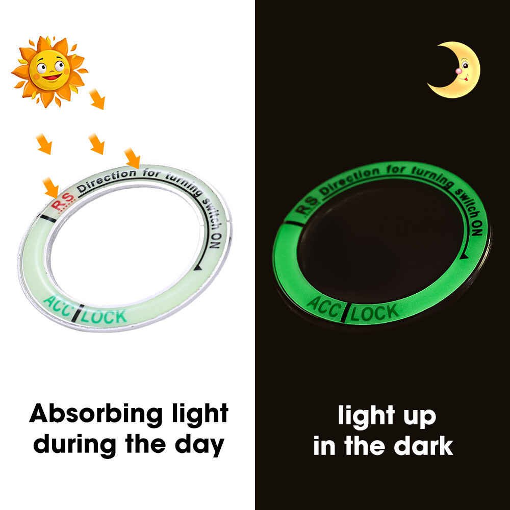 Latest Universal Car Ignition Switch Luminous Interior Sticker Rings for Auto Motorcycle Key Ring Hole Sticker Ignition Cover