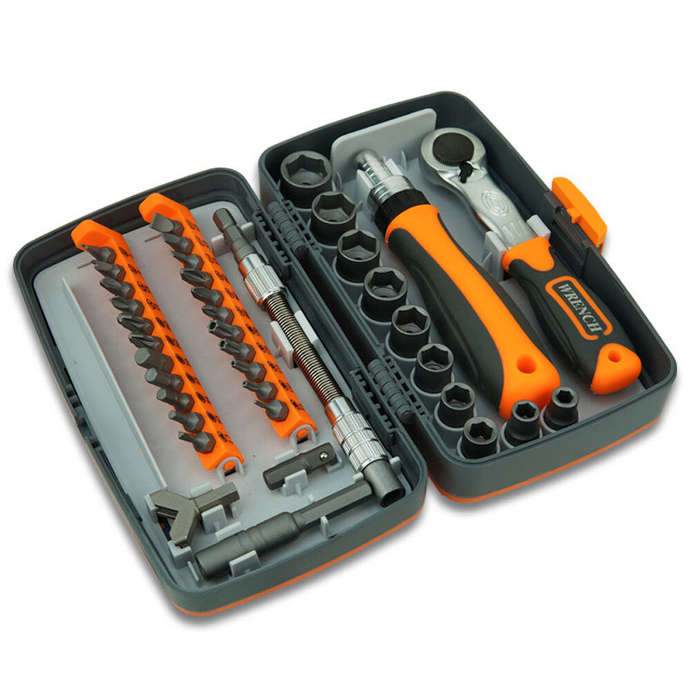 38 in 1 Household Labor Saving Ratchet Screwdriver Bit Set Multipurpose Tool Kit Hardware Tools Combination Wrenches Toolbox Hand Tool Sets