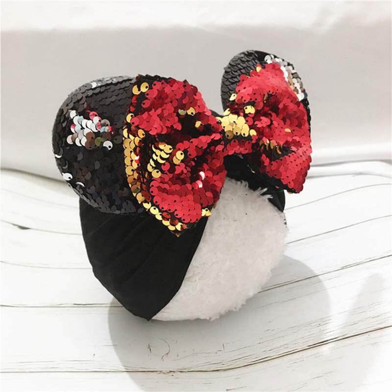 Newborn Girl Flower Bowknot Stripe Beanie Pink