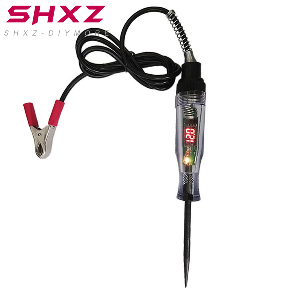 Diymore slope Automotive Circuit Tester Premium 6-24V Test Light with Extended Spring Test Leads & Sharp Piercing Probe Circuit Voltage Tester
