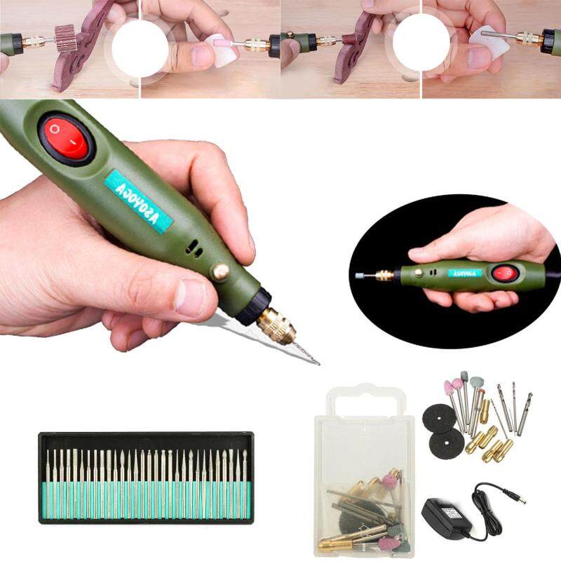 Portable Mini Electric Wood Jade Carving Tools Set 30PCS Diamond Drill 
