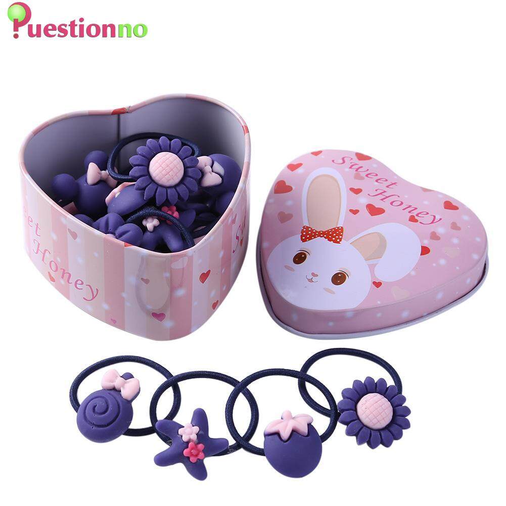 20pcs Cartoon Cute Elastic Hair Bands Kids Girls Rubber Bands w// Gift Box