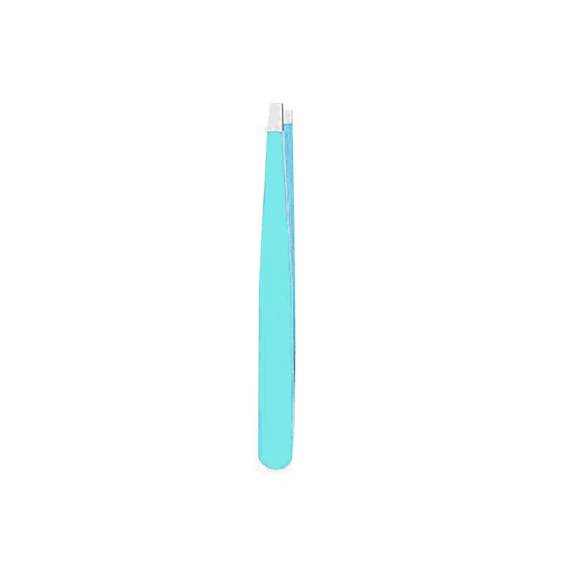 Eyebrow Hair Removal Stainless Steel Tweezers Pink Slant Black Tip Harmless Silver Beauty Makeup Tool