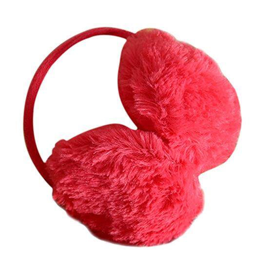 Women Men Winter Round Plush Ear Pad Back Wear Warmers Earmuffs Solid Headband A
