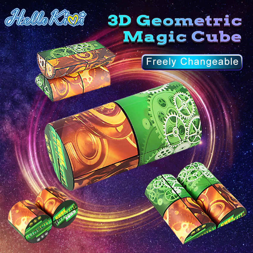 Magnetic Puzzle Cube 3D Shape-Shifting Rubik's Cube Fidget Toy For All Ages Blue 3x3x3