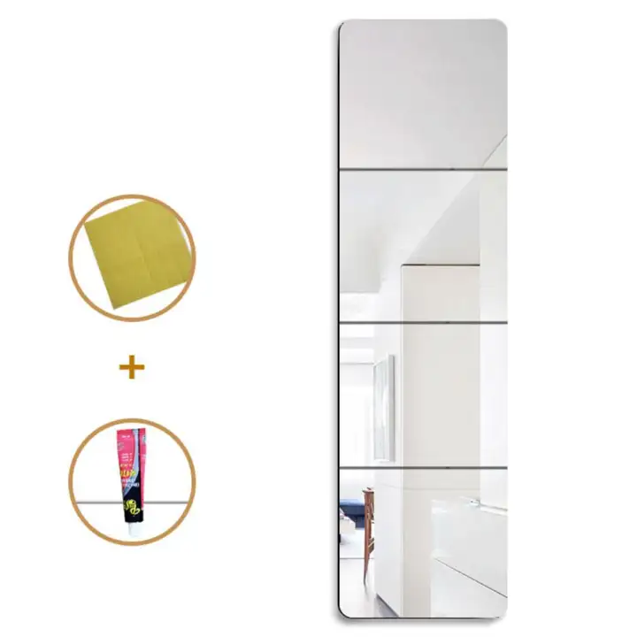 4pcs Set Frameless Full Length Wall Mirror Free Combination Home Frameless Full Length Wall Mirror