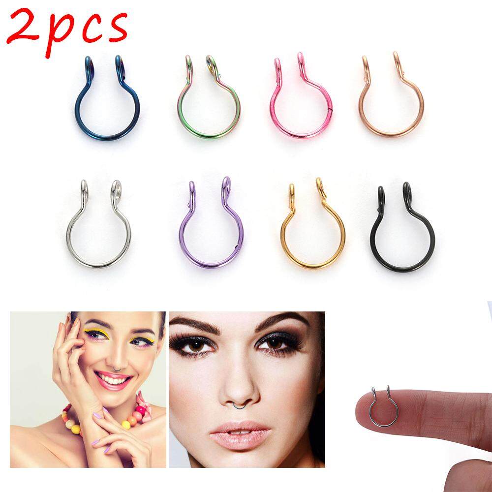 Fake Faux Septum Ring Hoop Fake Nose Ring Fake Piercing Cilp On Nose Ring Gift*