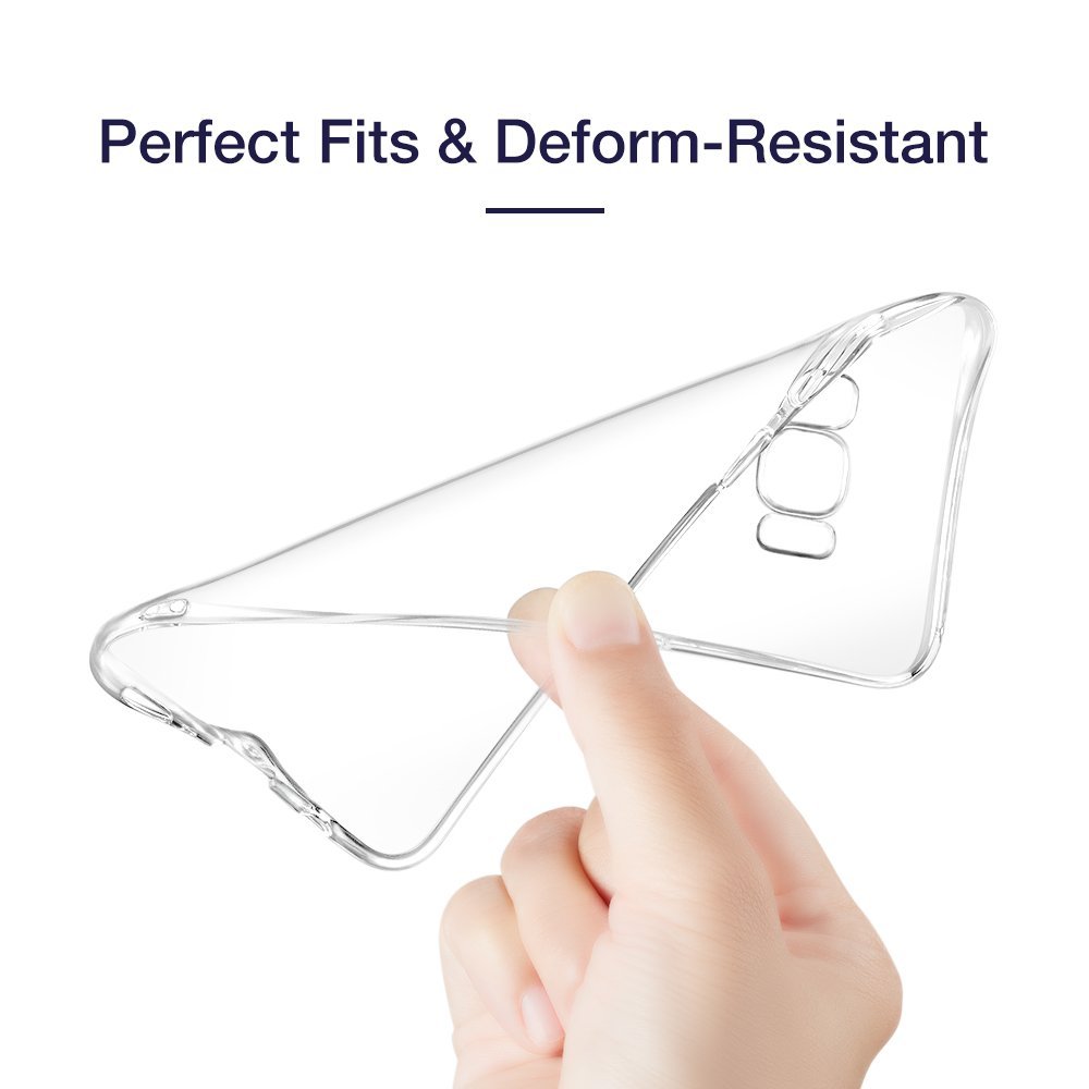LUOWAN cho Samsung Galaxy S8 nhựa TPU mềm trường hợp: Linh hoạt, mỏng, bảo vệ, chống sốc, minh bạch, không chống trơn trượt, không dây sạc tương thích