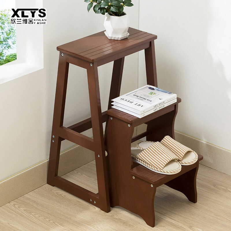 XINLANYASHE [Miễn Phí Vận Chuyển]Gỗ đặc gấp thang Phân nhà