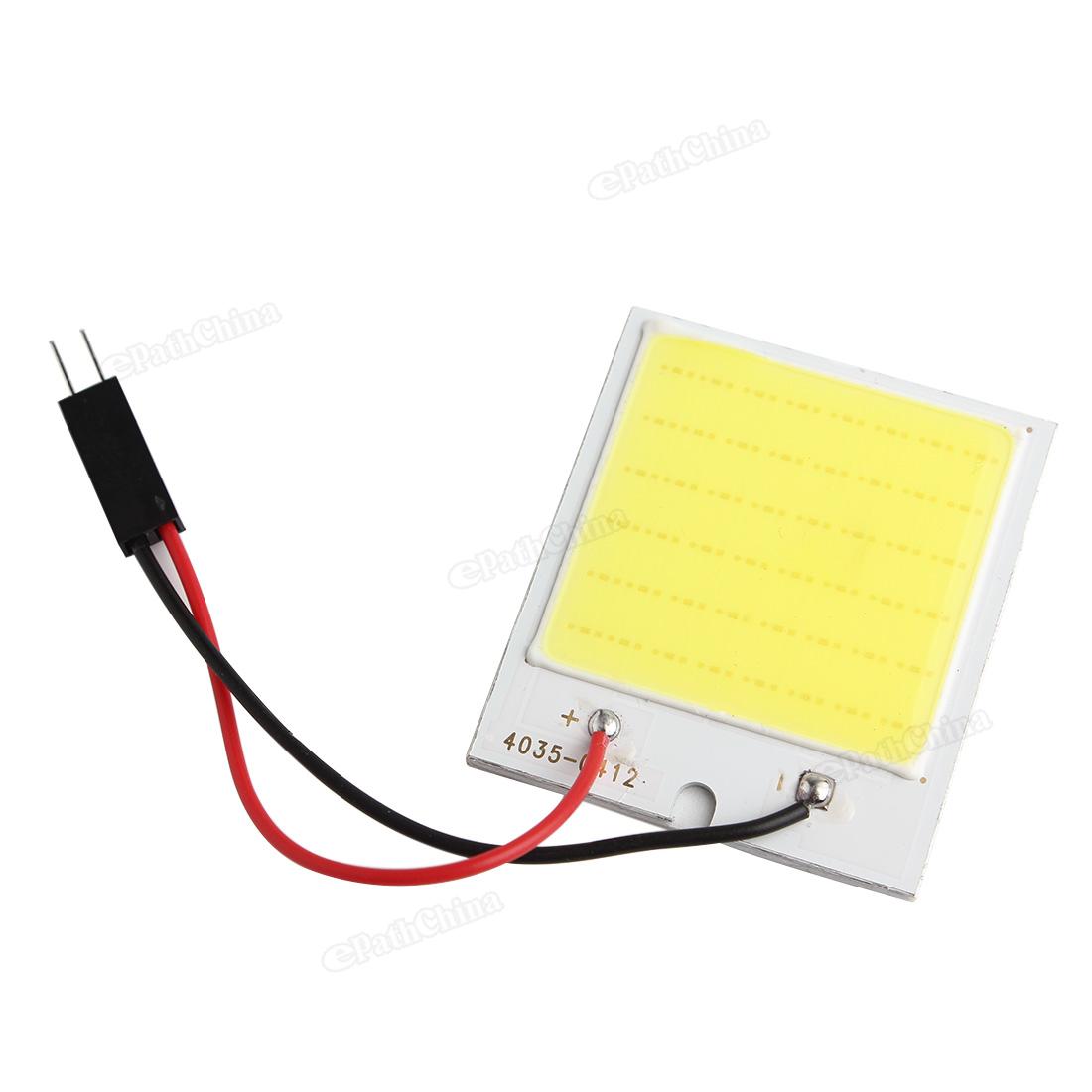Đèn LED Đọc Sách Xe Hơi Ánh Sáng Trắng COB 12V 48SMD Đèn Bảng Nội Thất Với Bộ Chuyển Đổi Vòm T10 Festoon