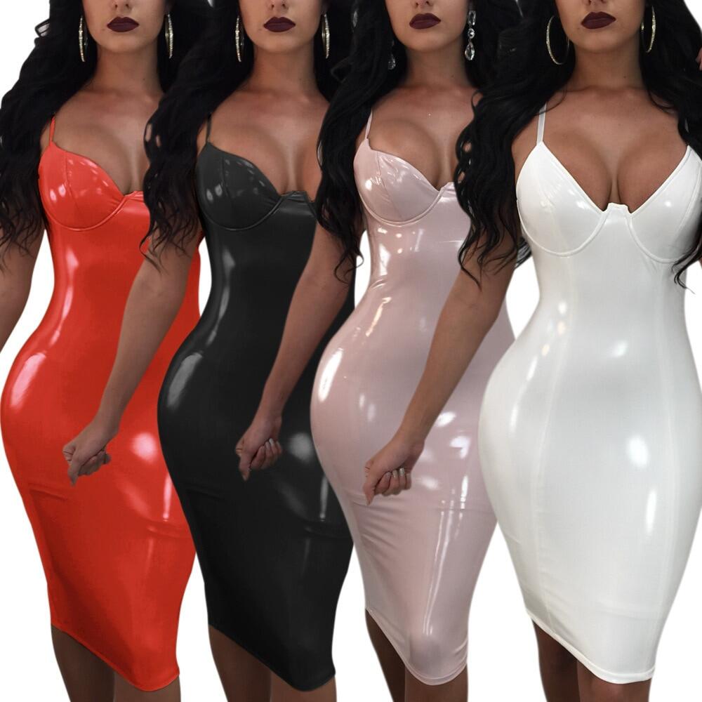 Women Plus Size Various Color Sexy Lingerie PU Patent Leather Jumpsuit Shiny Catsuit Latex Bodycon Club Costume Party Dress quà Quà gift gift gift