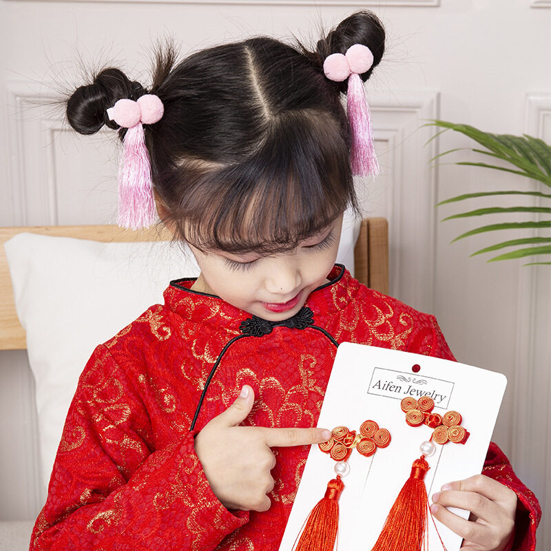 Baby Girls Hair Accessories Chinese Ribbon Girls Headpiece