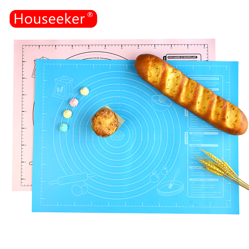Houseeker Silicone Mat Non-stick Kneading Dough Mat Cake Pastry Baking Tools Rolling Dough Pads Sheets 60x45cm