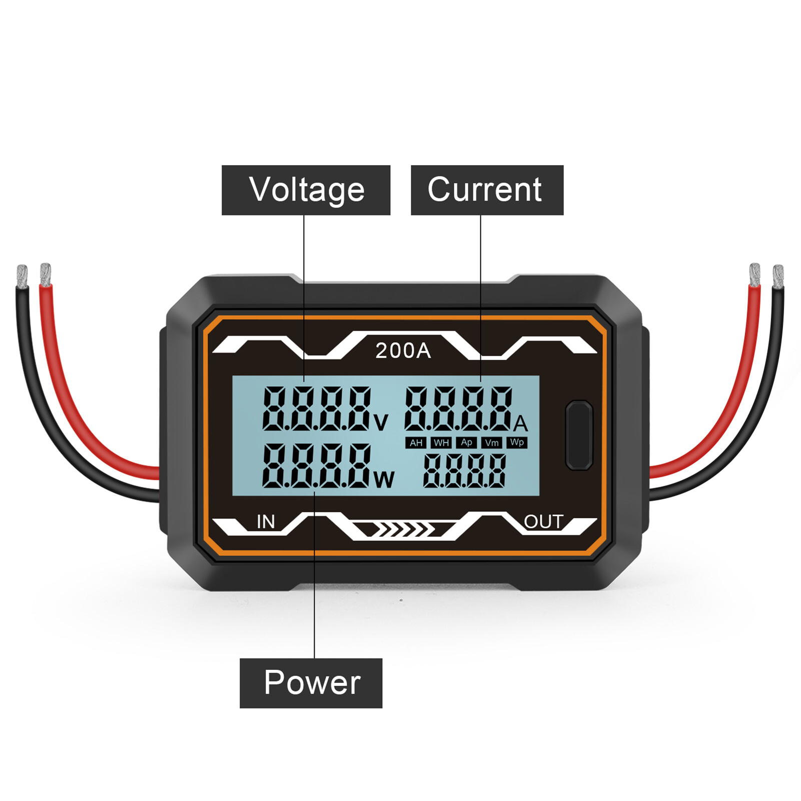 Licao Lighting Multi-purpose Watt Meter Free Mode Switching Multiple Test Functions Lightweight Battery Voltage Amp Meter for Home Reliable DC Watt
