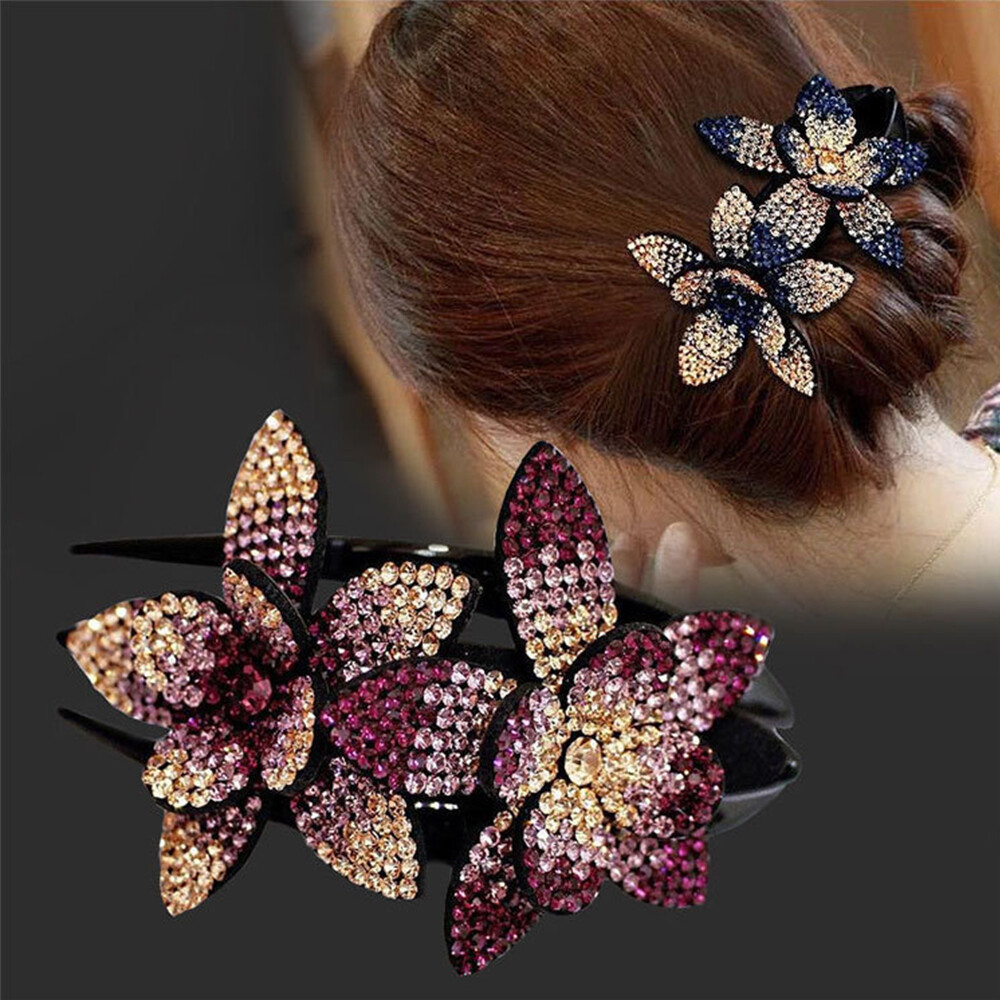 GGFG Korean Disk Hair Rhinestone Large Size Handmade Headwear Hair Accessories Hair Combs Crystal Hair Clip Hairgrip