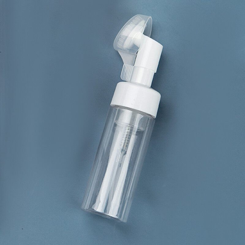 BEAUTYBIGBANG Empty Froth Foaming Pump Bottle With Silicone Brush Head Plastic Face Cleaning Foam Bottles