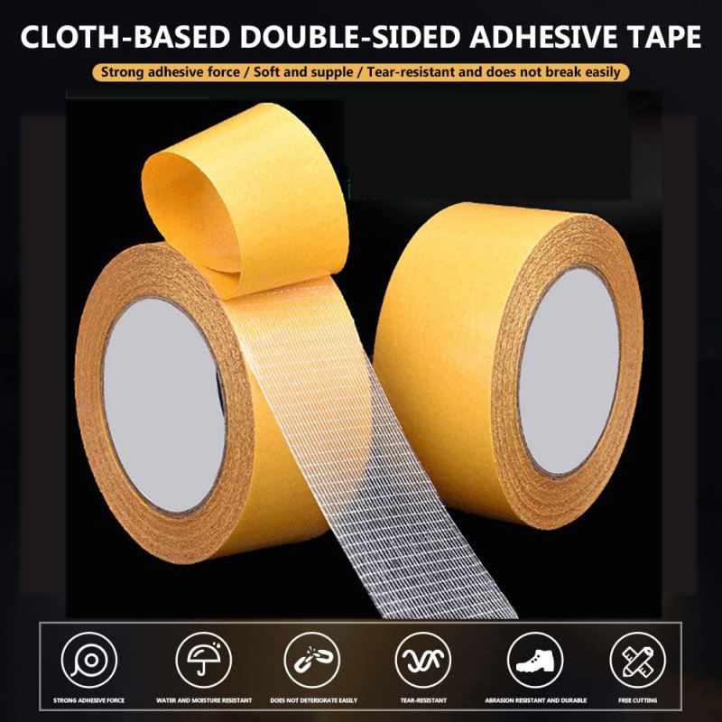 Double Sided Tape High Viscosity Grid Fiber Transparent Double Sided Tape Sticky Adhesive Fiber Mesh Tape