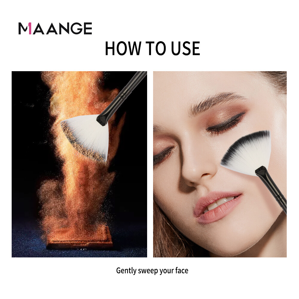 MAANGE 2 Chiếc Cọ Trang Điểm Dụng Cụ Cọ Quạt Mắt Nhỏ