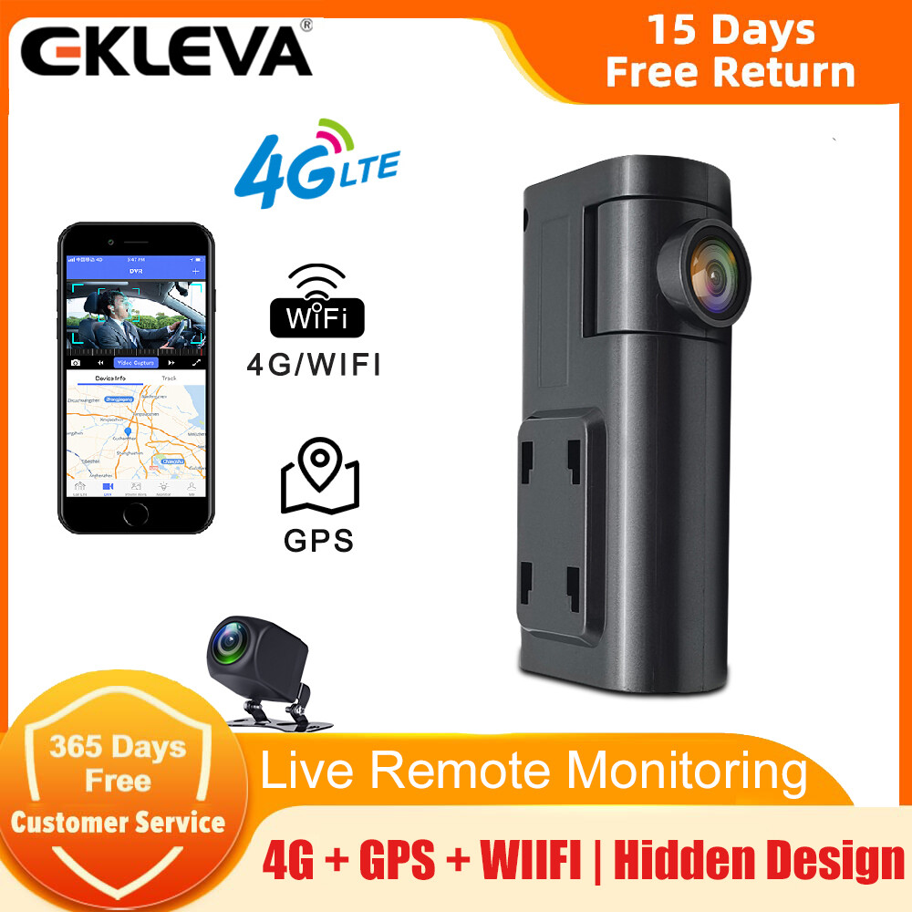 EKLEVA 4G Car DVR Hidden Dash Cam Dual Lens Record With WIFI GPS