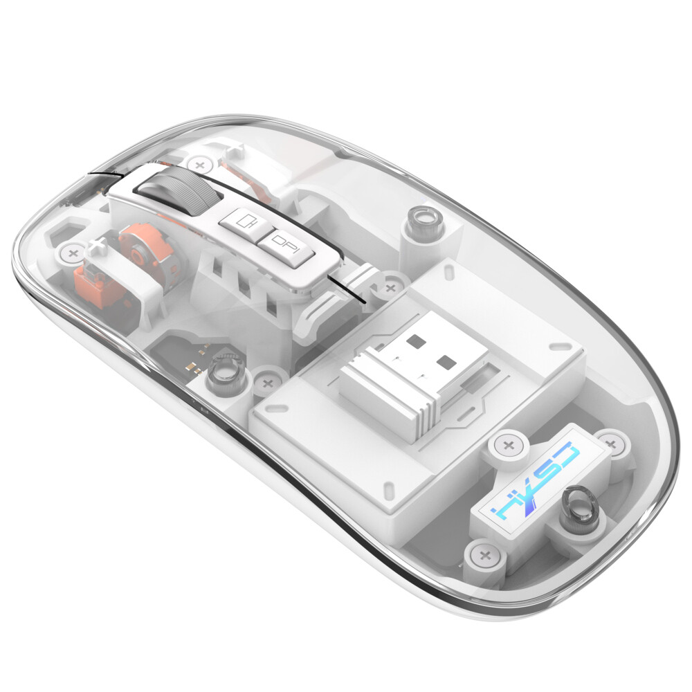 Transparent Gaming Mouse 2.4G Bluetooth-compatible Wireless Mouse with RGB Light Rechargeable Mouse for PC Gamer Notebook Laptop Accessories