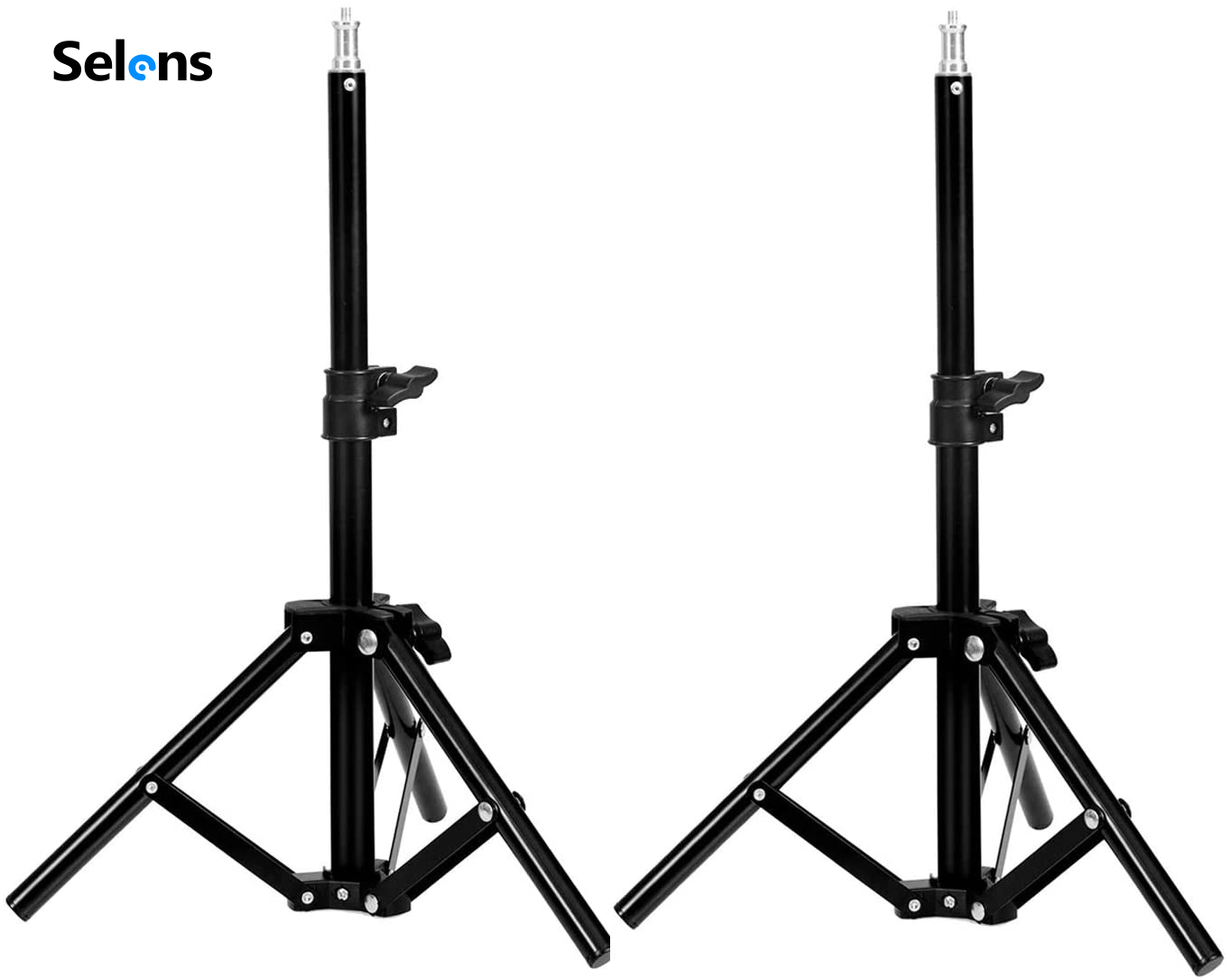 Selens โต๊ะขาตั้งหลอดไฟการถ่ายภาพ19.6นิ้ว/50ซม.ขาตั้งกล้องเล็กๆสำหรับแหวนไฟวิดีโอสตูดิโอถ่ายภาพ2แพ็ค