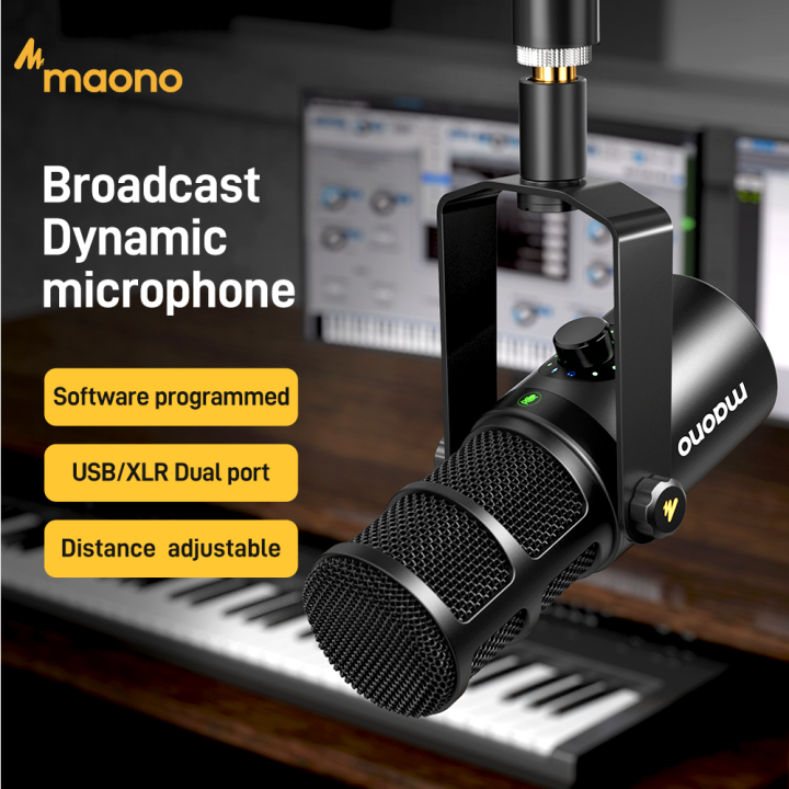 Micro thu âm chuyên nghiệp Maono PD400X micro động được sử dụng cho podcast, streaming, ghi âm