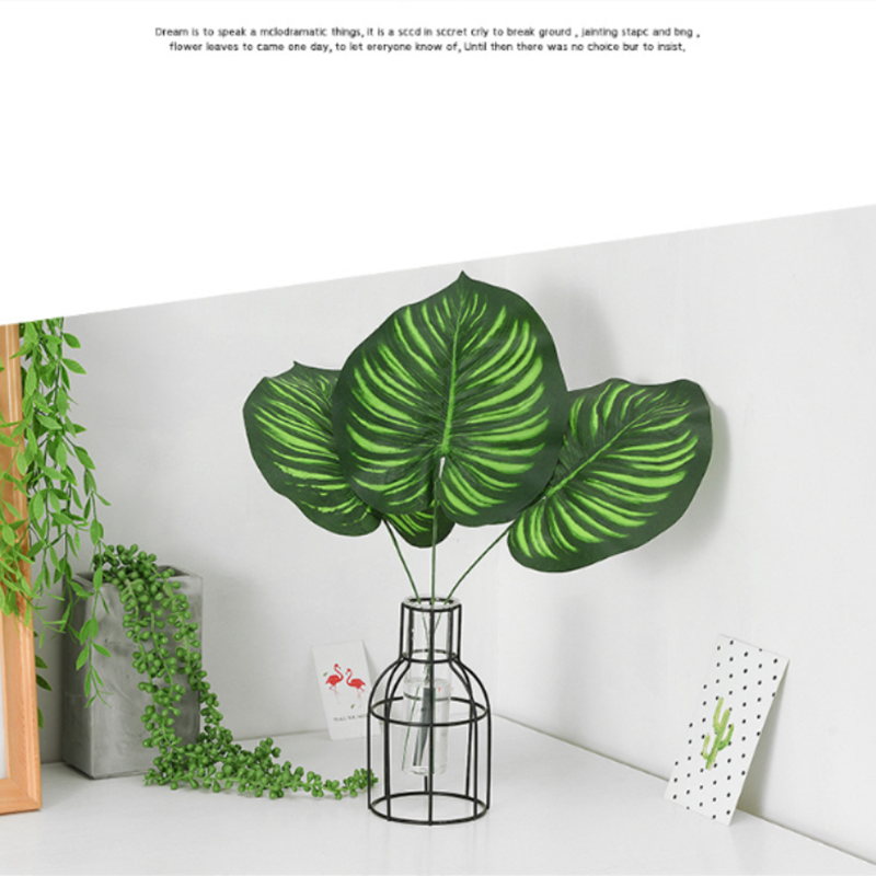 One Piece Watermelon Artificial Plants Plastic Tree Leaves Home Garden Decoration Accessories Photography Decorative Leaf