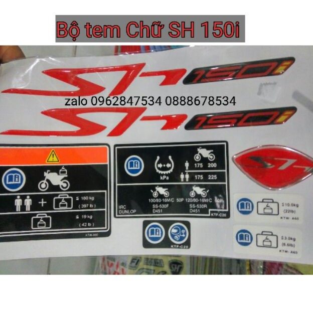 Tem nổi sh 150i mẫu vn phản quang - dochoixemay