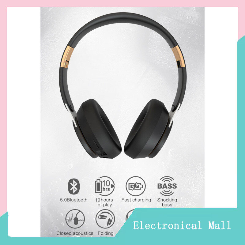 Wireless Headphones Bluetooth--compatible Headset Foldable Stereo Adjustable Earphones With Mic