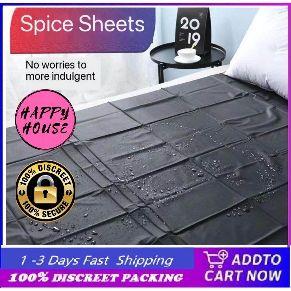 Happy House Adult Sex Bed Sheets Waterproof Pvc Vinyl Mattress Cover 130cm X 220cm Black Color 5850