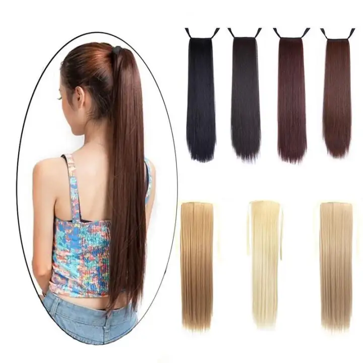 long straight hair ponytail