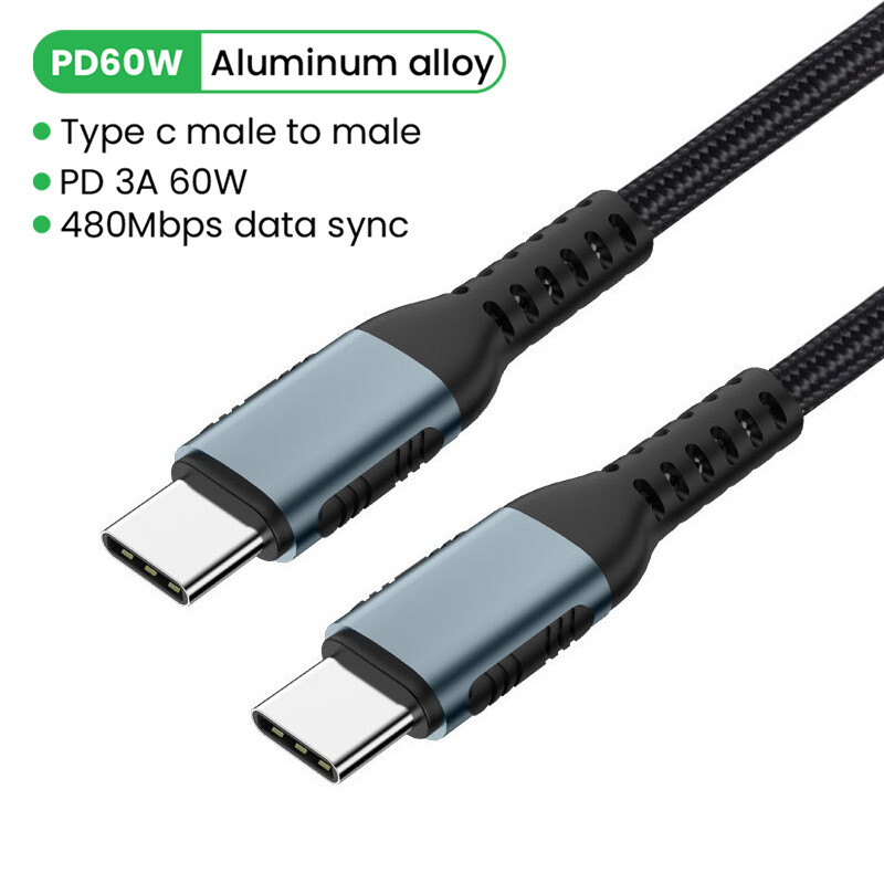 BKWHALE 60W Type C TO Type C Charge Cable 3A Fast charging USB C Data Cable