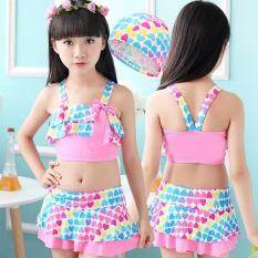 Trẻ em Đồ Bơi Bé Gái Dễ Thương Tình Yêu 2 Mảnh Quần Bơi Công Chúa Bé Gái Đồ Bơi Trẻ Em Tankini Đồ Tắm Bãi Biển Váy Quần Bơi