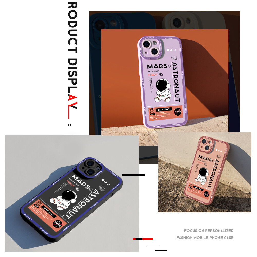 Hontinga Casing Case For Xiaomi Redmi Note 9 Pro Note 9S Case Cartoon Cute NASA Soft Silicone Full Cover Camera Protection Shockproof Rubber Cases Back Cover Phone Casing Softcase For Boys Girls