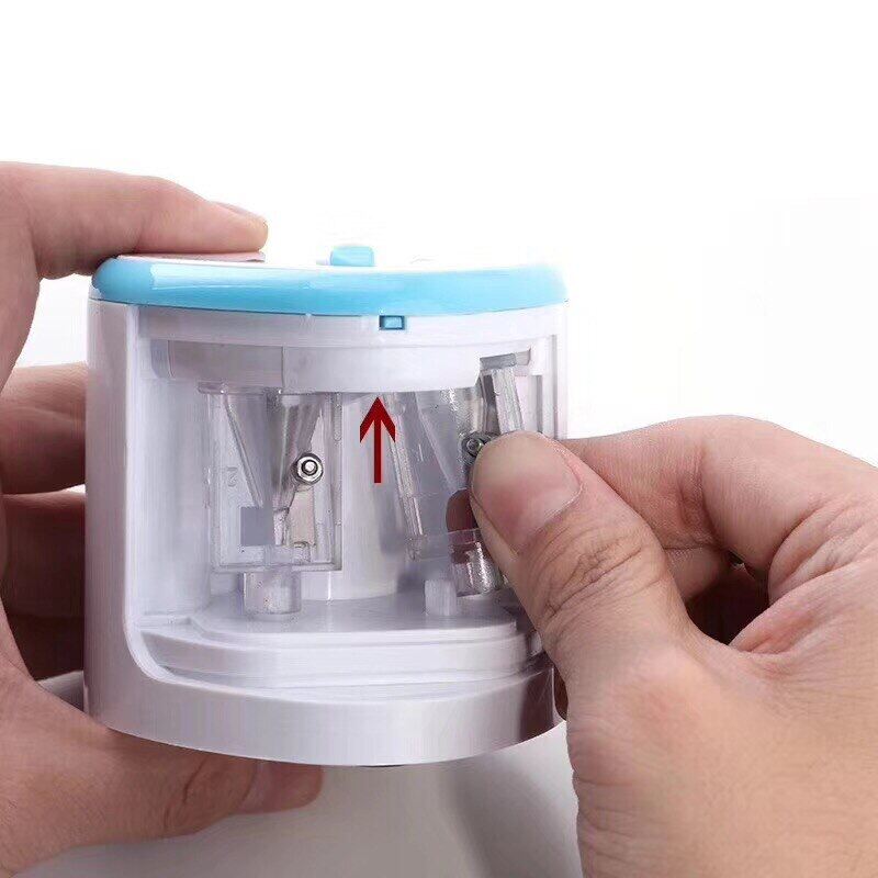 2018 New Automatic Pencil Sharpener Two-Hole Electric Switch Pencil Sharpener Stationery Home Office School Supplies