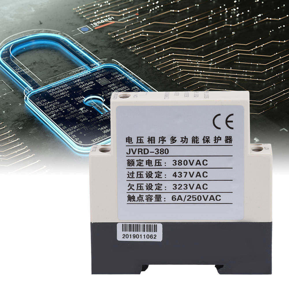 JVRD-380 Phase Sequence Relay Phase Sequence Protection Relay Monitoring Voltage Control Device 380VAC