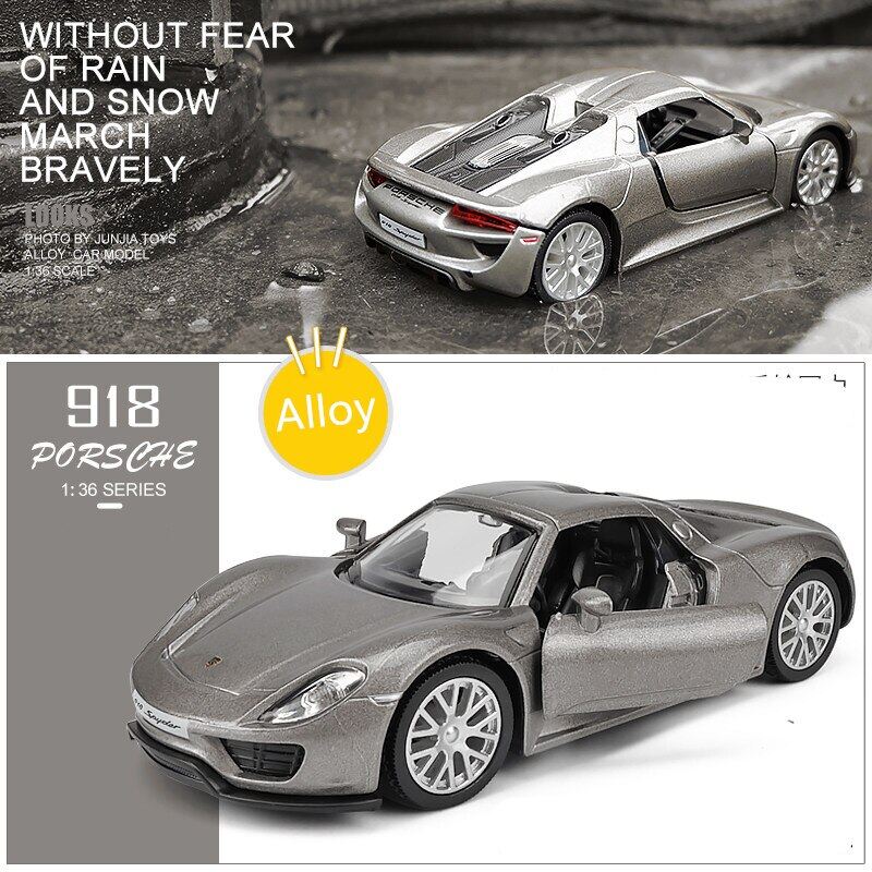1:36 Porsche 918 Sports Car Alloy Model Diecast Toy Vehicles Metal Toy Car Model High Simulation Collection Kids Toy Gift A37
