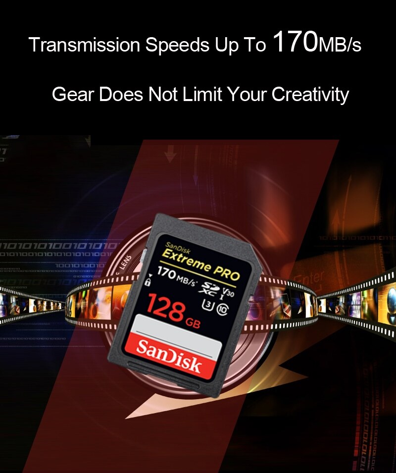 CW SanDisk Extreme PRO 32G การ์ด Sd SDHC SDXC UHS I 64GB การ์ดความจำ128GB C10 95M S U3 V30 256GB