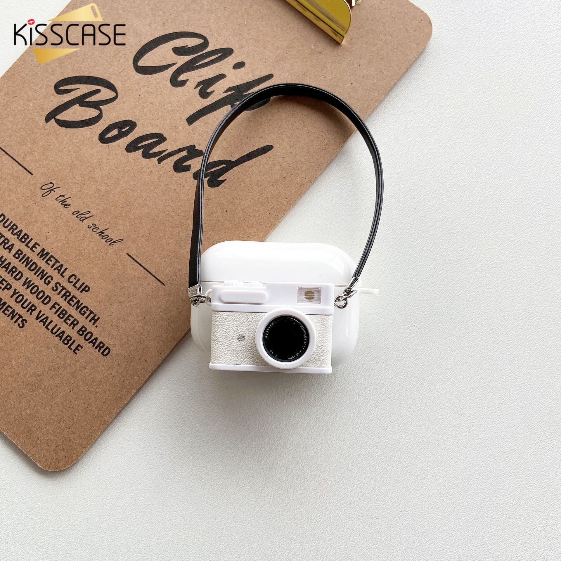 KISSCASE Retro Luminous Camera Case For Airpods 1 2 3 Pro Wireless Bluetooth Pro Headset Case Soft Silicone Protector Case