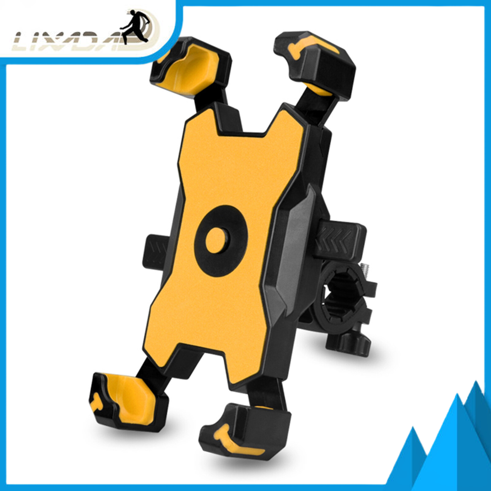 LIXADA Quick Lock Bicycle Mobile Phone Holder 360° Rotation Adjustable Motorcycle Phone Mount Rear View Mirror Phone Bracket for Mountain Bike Road Bicycle