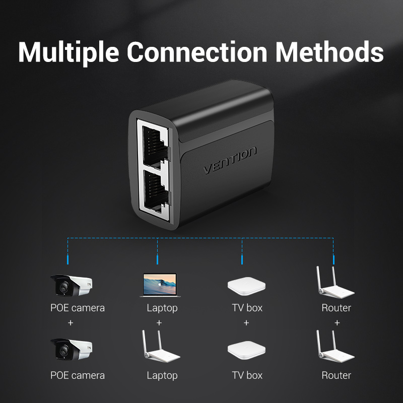 Vention RJ45 Splitter Connector Adapter 1 to 2 Ways Ethernet Splitter ...